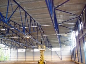 UPM:n hallin kattoristikot 48 m jännevälillä